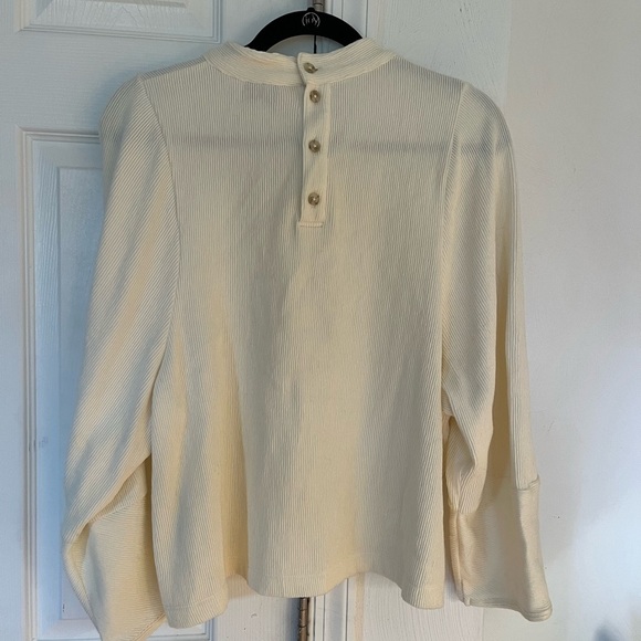 NWT Madewell Texture & Thread Henley Cream/white long sleeve size L - Picture 3 of 5